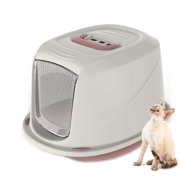 Levi Beer Cat Hooded Litter Tray Pink Medium Kitten Toilet Enclosed ox